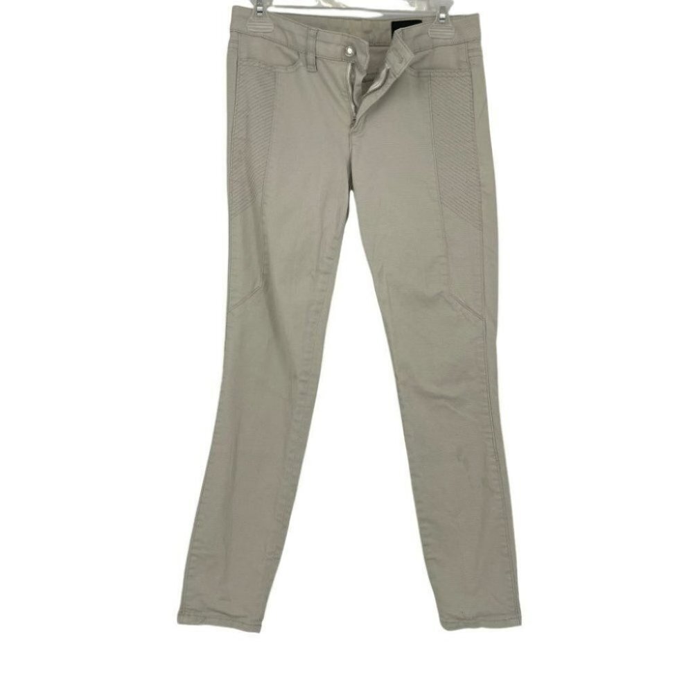 Club Monaco Creme low rise moto skinny pants size 4